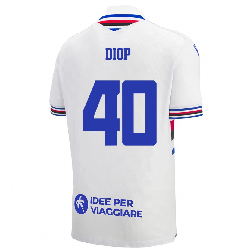 Danxen Män Karim Diop #40 Vit Blå Röd Bortatröja Matchtröjor 2025/26 Tröjor T-Tröja