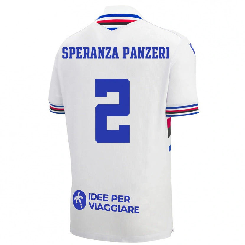 Danxen Män Vanessa Speranza Panzeri #2 Vit Blå Röd Bortatröja Matchtröjor 2025/26 Tröjor T-Tröja