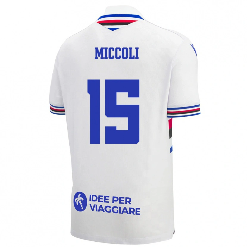 Danxen Män Diego Miccoli #15 Vit Blå Röd Bortatröja Matchtröjor 2025/26 Tröjor T-Tröja