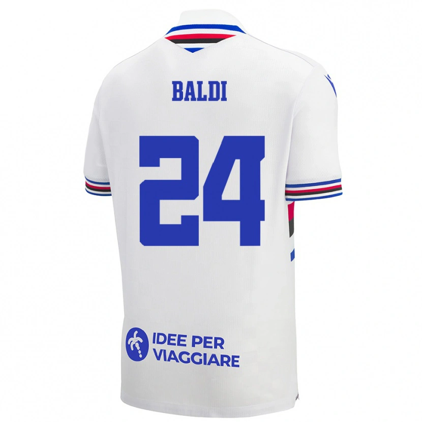 Danxen Män Sara Baldi #24 Vit Blå Röd Bortatröja Matchtröjor 2025/26 Tröjor T-Tröja