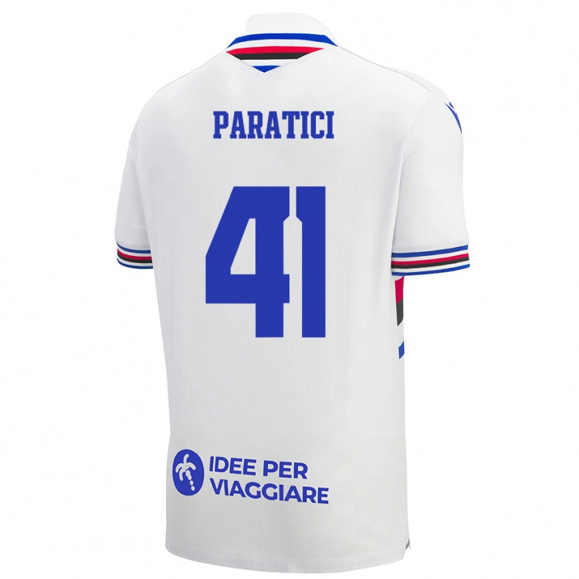 Danxen Män Lorenzo Paratici #41 Vit Blå Röd Bortatröja Matchtröjor 2025/26 Tröjor T-Tröja