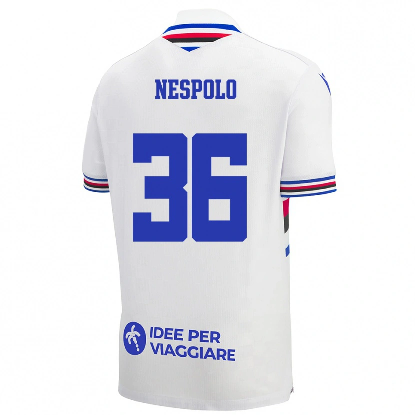 Danxen Män Sabrina Nespolo #36 Vit Blå Röd Bortatröja Matchtröjor 2025/26 Tröjor T-Tröja