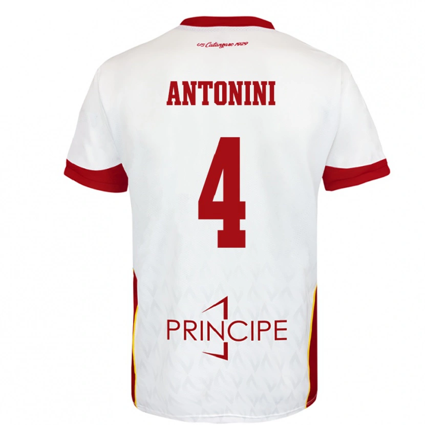 Danxen Män Matias Antonini #4 Vit Röd Bortatröja Matchtröjor 2025/26 Tröjor T-Tröja