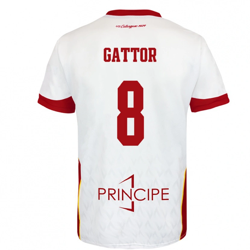 Danxen Män Gianluca Gattor #8 Vit Röd Bortatröja Matchtröjor 2025/26 Tröjor T-Tröja
