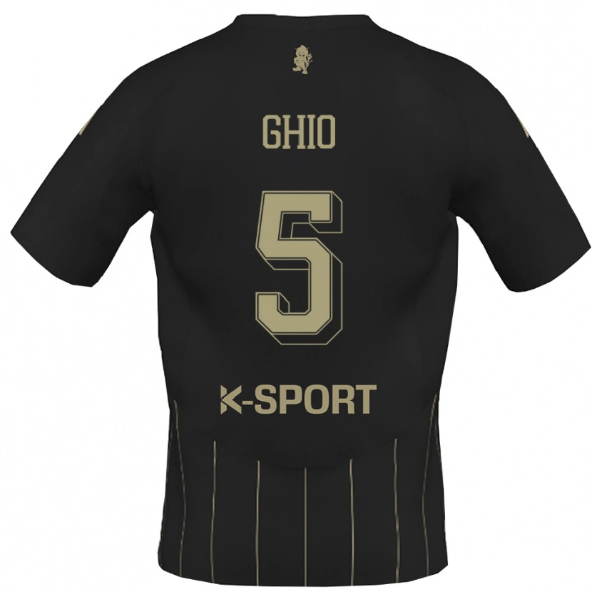 Danxen Män Umberto Ghio #5 Grått Vitt Bortatröja Matchtröjor 2025/26 Tröjor T-Tröja