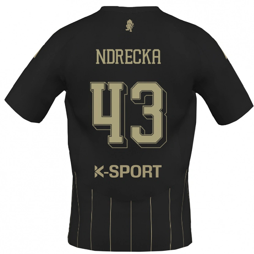 Danxen Män Angelo Ndrecka #43 Grått Vitt Bortatröja Matchtröjor 2025/26 Tröjor T-Tröja