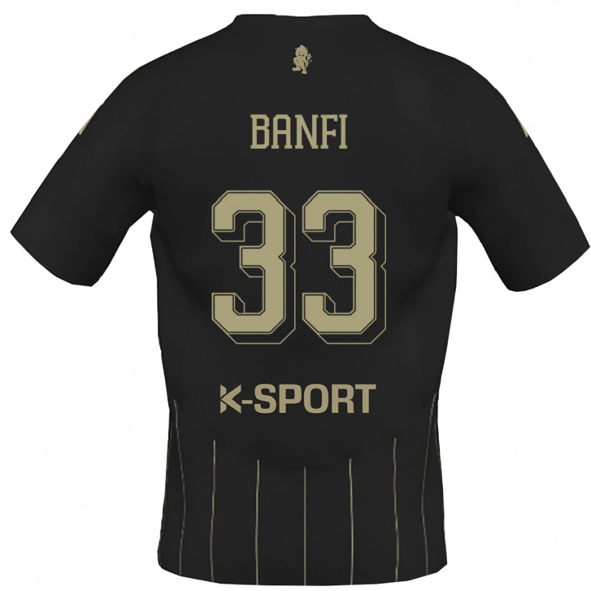 Danxen Män Emanuele Banfi #33 Grått Vitt Bortatröja Matchtröjor 2025/26 Tröjor T-Tröja