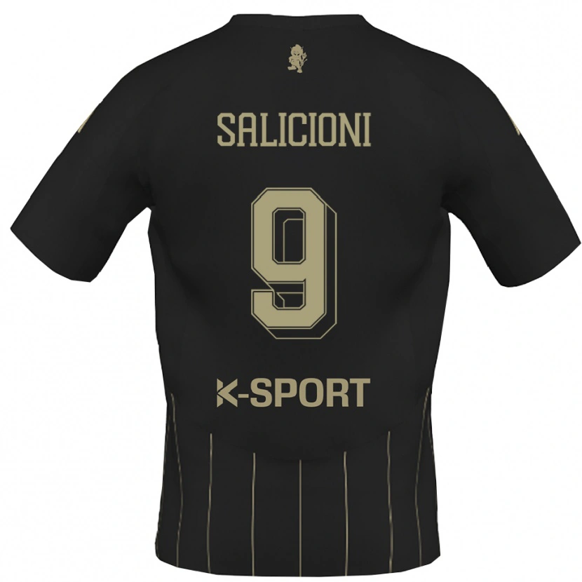 Danxen Män Fausto Salicioni #9 Grått Vitt Bortatröja Matchtröjor 2025/26 Tröjor T-Tröja