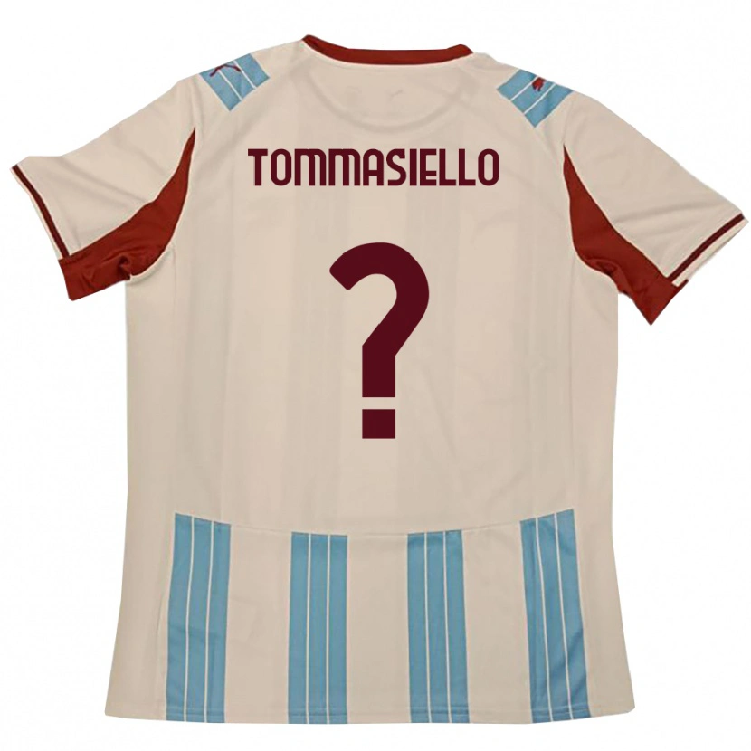 Danxen Män Francesco Tommasiello #0 Himmelblå Vit Bortatröja Matchtröjor 2025/26 Tröjor T-Tröja