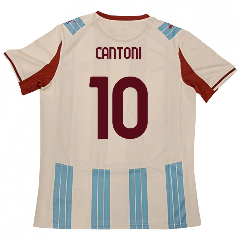 Danxen Män Simone Cantoni #10 Himmelblå Vit Bortatröja Matchtröjor 2025/26 Tröjor T-Tröja