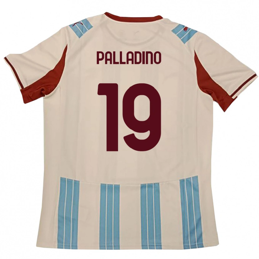 Danxen Män Alfonso Palladino #19 Himmelblå Vit Bortatröja Matchtröjor 2025/26 Tröjor T-Tröja