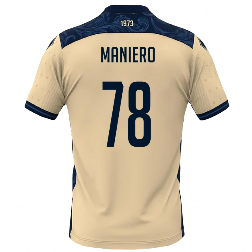 Danxen Män Luca Maniero #78 Vit Marinblå Bortatröja Matchtröjor 2025/26 Tröjor T-Tröja
