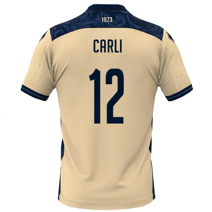 Danxen Män Lorenzo Carli #12 Vit Marinblå Bortatröja Matchtröjor 2025/26 Tröjor T-Tröja