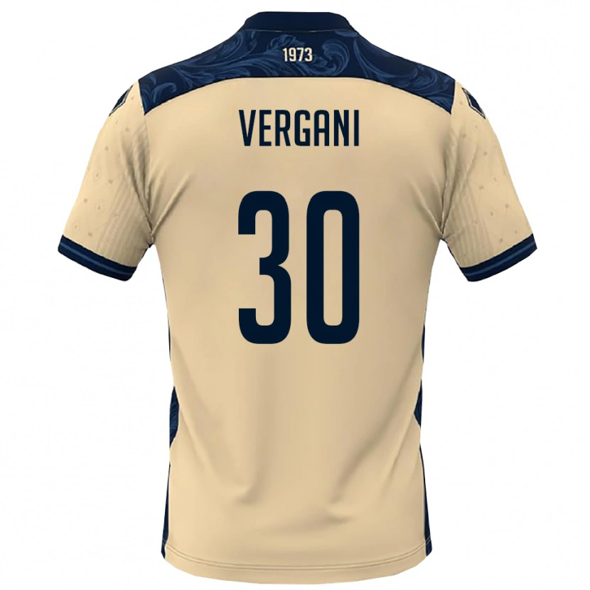 Danxen Män Mattia Vergani #30 Vit Marinblå Bortatröja Matchtröjor 2025/26 Tröjor T-Tröja