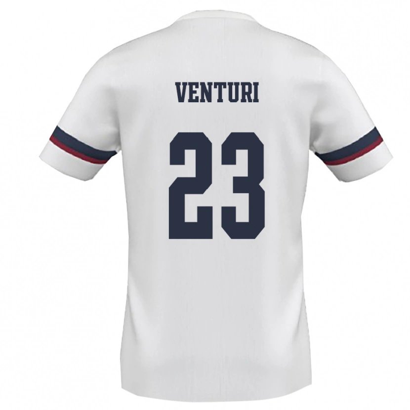 Danxen Män Michael Venturi #23 Vit Röd Bortatröja Matchtröjor 2025/26 Tröjor T-Tröja
