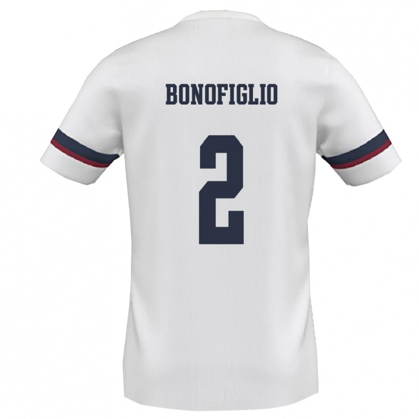 Danxen Män Lucio Bonofiglio #2 Vit Röd Bortatröja Matchtröjor 2025/26 Tröjor T-Tröja
