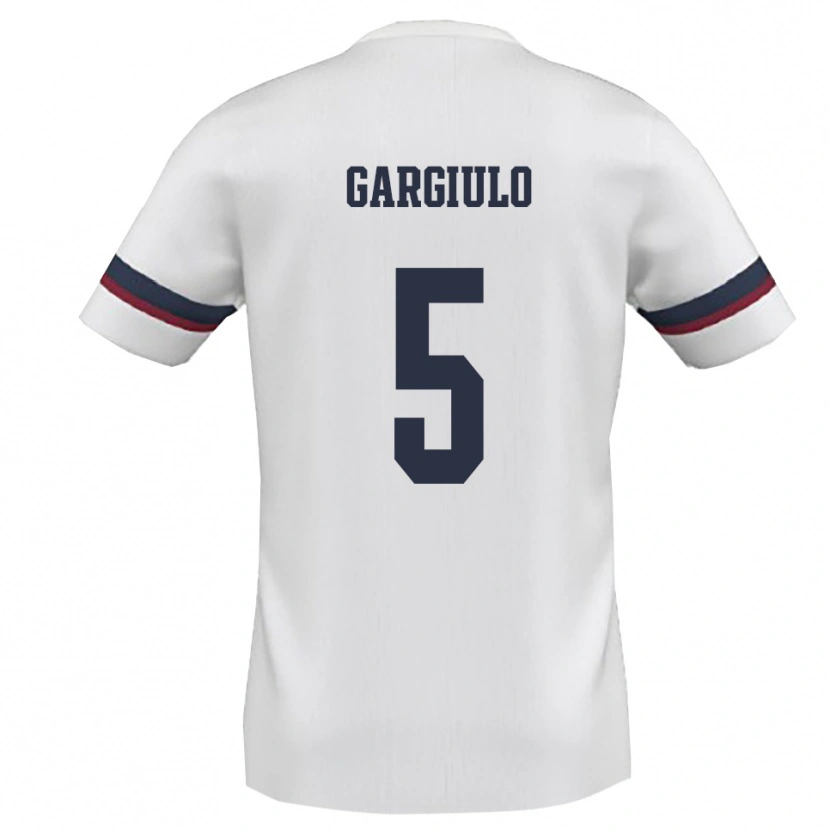 Danxen Män Mario Gargiulo #5 Vit Röd Bortatröja Matchtröjor 2025/26 Tröjor T-Tröja