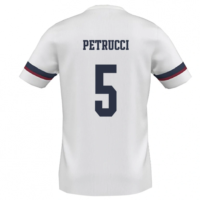 Danxen Män Gianluca Petrucci #5 Vit Röd Bortatröja Matchtröjor 2025/26 Tröjor T-Tröja