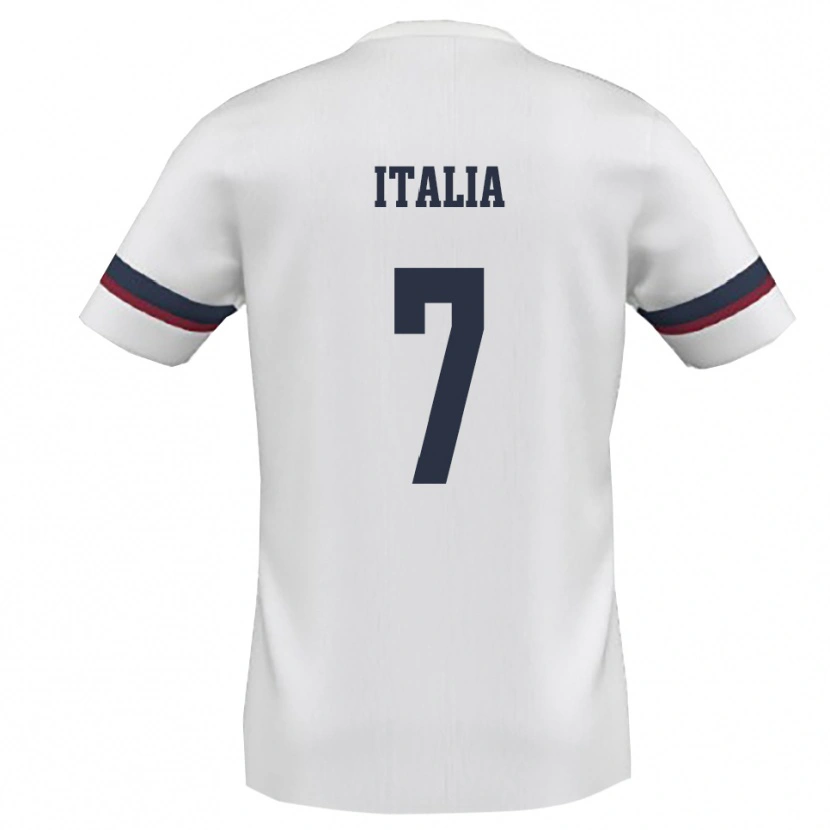 Danxen Män Matteo Italia #7 Vit Röd Bortatröja Matchtröjor 2025/26 Tröjor T-Tröja