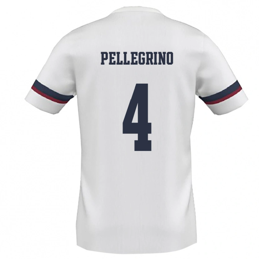 Danxen Män Francesco Pellegrino #4 Vit Röd Bortatröja Matchtröjor 2025/26 Tröjor T-Tröja