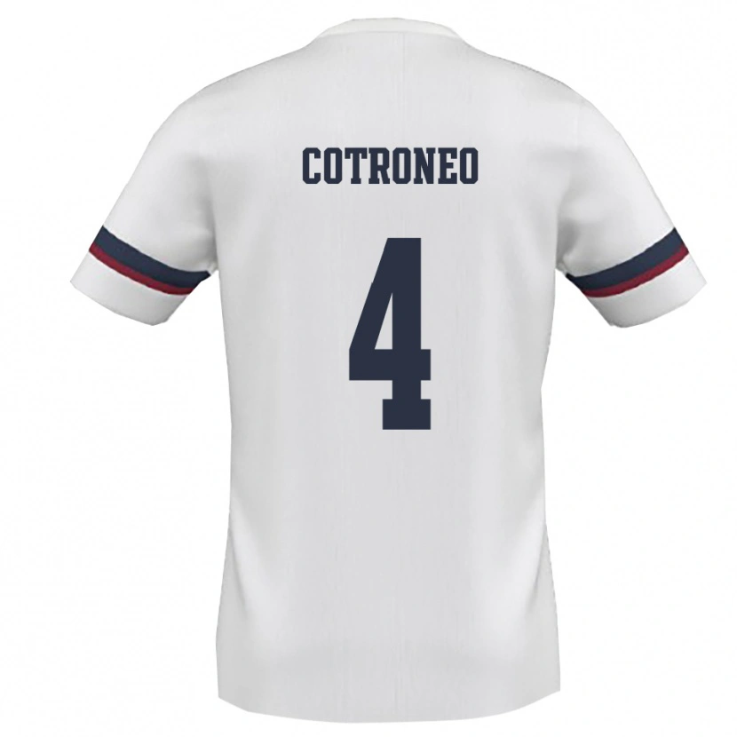 Danxen Män Antonio Cotroneo #4 Vit Röd Bortatröja Matchtröjor 2025/26 Tröjor T-Tröja