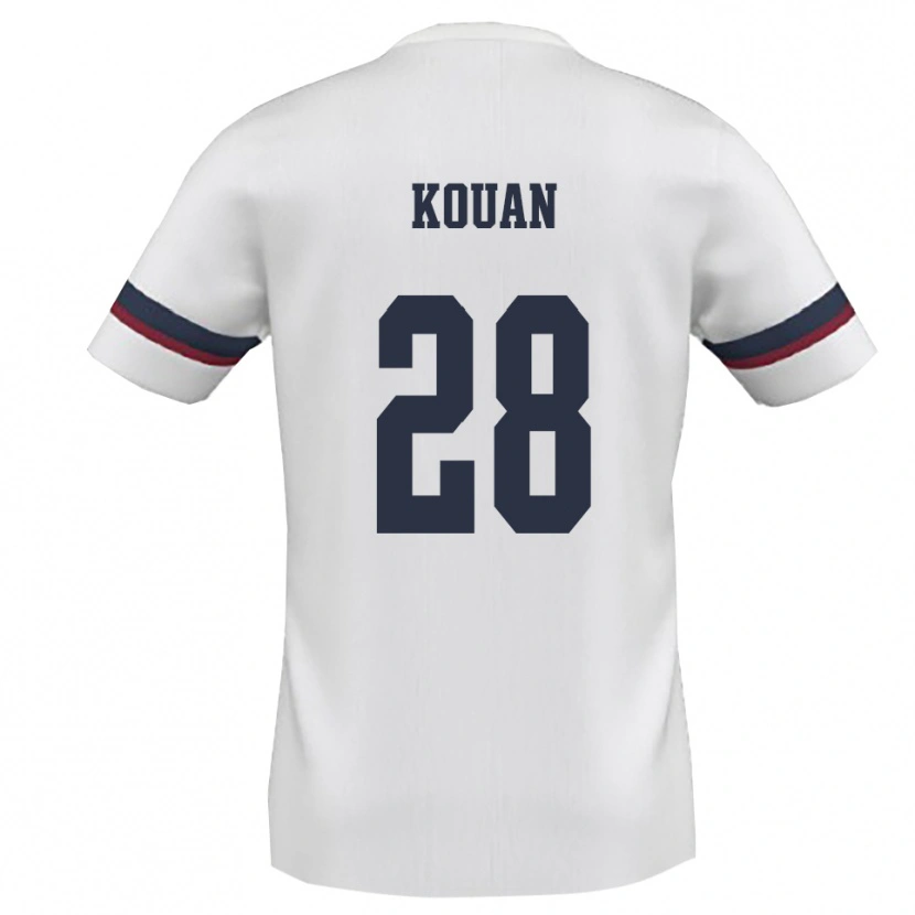 Danxen Män Christian Kouan #28 Vit Röd Bortatröja Matchtröjor 2025/26 Tröjor T-Tröja