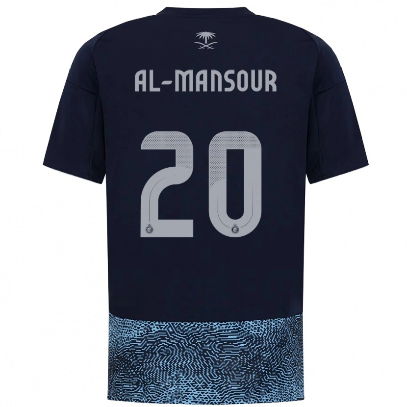 Danxen Män Hamad Al-Mansour #20 Marinblå Himmelblå Bortatröja Matchtröjor 2025/26 Tröjor T-Tröja
