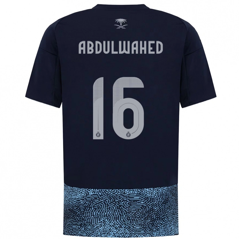 Danxen Män Ghader Abdulwahed #16 Marinblå Himmelblå Bortatröja Matchtröjor 2025/26 Tröjor T-Tröja