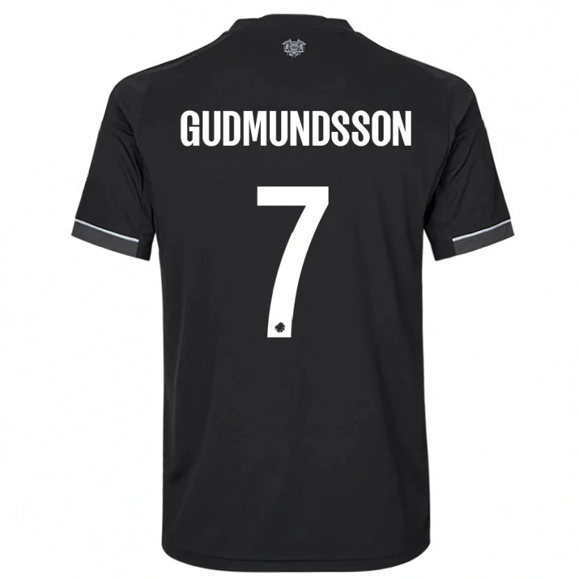 Danxen Män Galdur Gudmundsson #7 Svart Vit Bortatröja Matchtröjor 2025/26 Tröjor T-Tröja