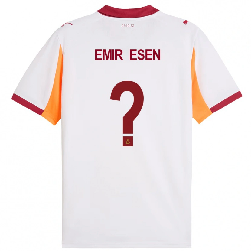 Danxen Män Ali Emir Esen #0 Vit Röd Bortatröja Matchtröjor 2025/26 Tröjor T-Tröja