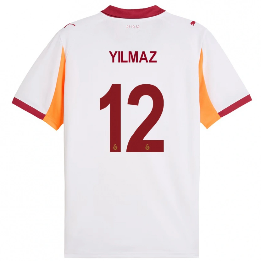 Danxen Män Arda Yılmaz #12 Vit Röd Bortatröja Matchtröjor 2025/26 Tröjor T-Tröja