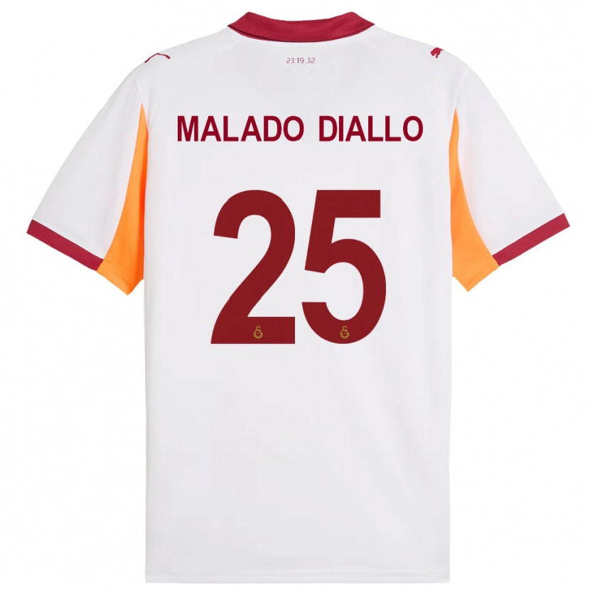 Danxen Män Hapsatou Malado Diallo #25 Vit Röd Bortatröja Matchtröjor 2025/26 Tröjor T-Tröja