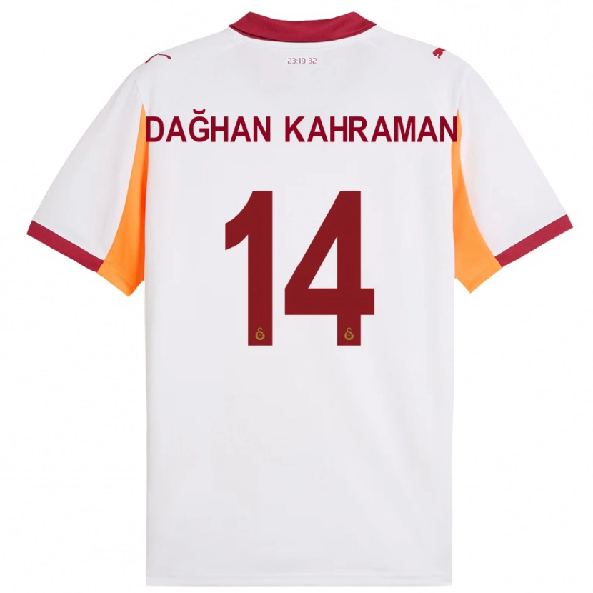 Danxen Män Yusuf Dağhan Kahraman #14 Vit Röd Bortatröja Matchtröjor 2025/26 Tröjor T-Tröja