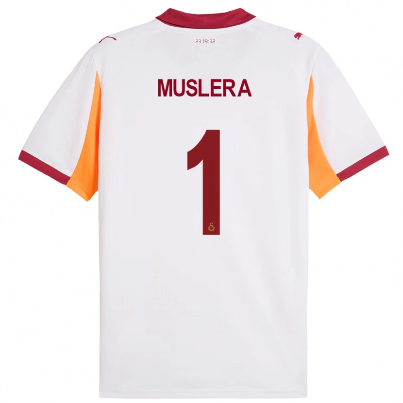 Danxen Män Fernando Muslera #1 Vit Röd Bortatröja Matchtröjor 2025/26 Tröjor T-Tröja