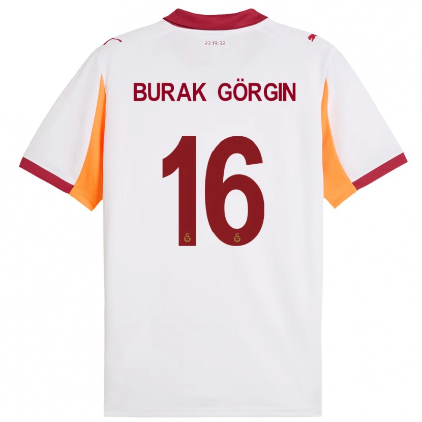 Danxen Män Muhammet Burak Görgin #16 Vit Röd Bortatröja Matchtröjor 2025/26 Tröjor T-Tröja