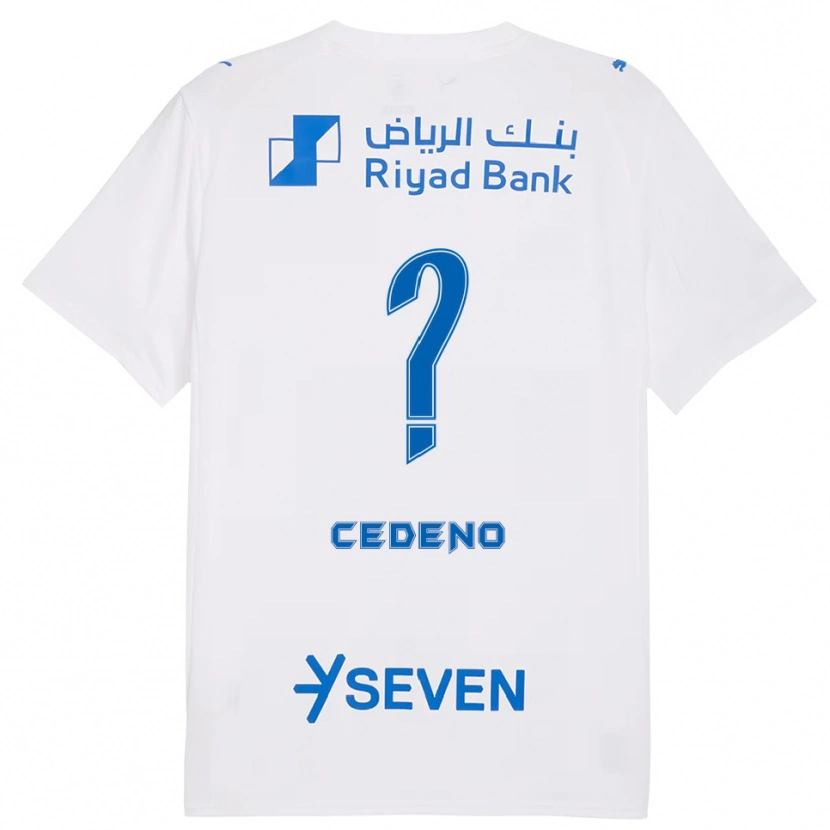 Danxen Män Lineth Cedeño #0 Vit Blå Bortatröja Matchtröjor 2025/26 Tröjor T-Tröja