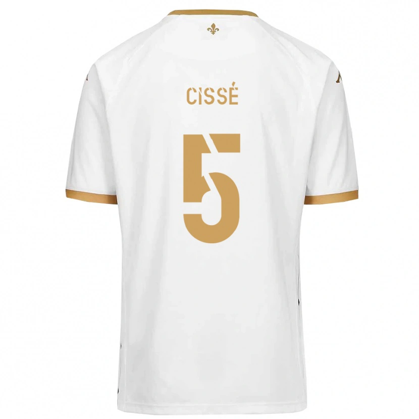 Danxen Män Bilal Cissé #5 Vitt Guld Bortatröja Matchtröjor 2025/26 Tröjor T-Tröja