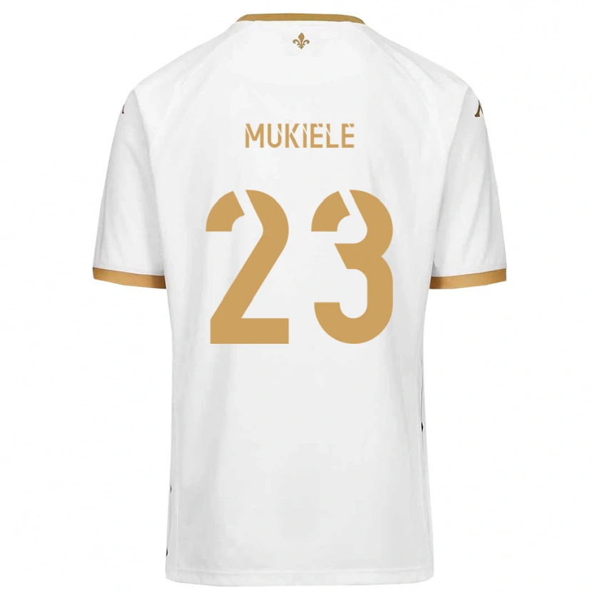 Danxen Män Norvin Mukiele #23 Vitt Guld Bortatröja Matchtröjor 2025/26 Tröjor T-Tröja