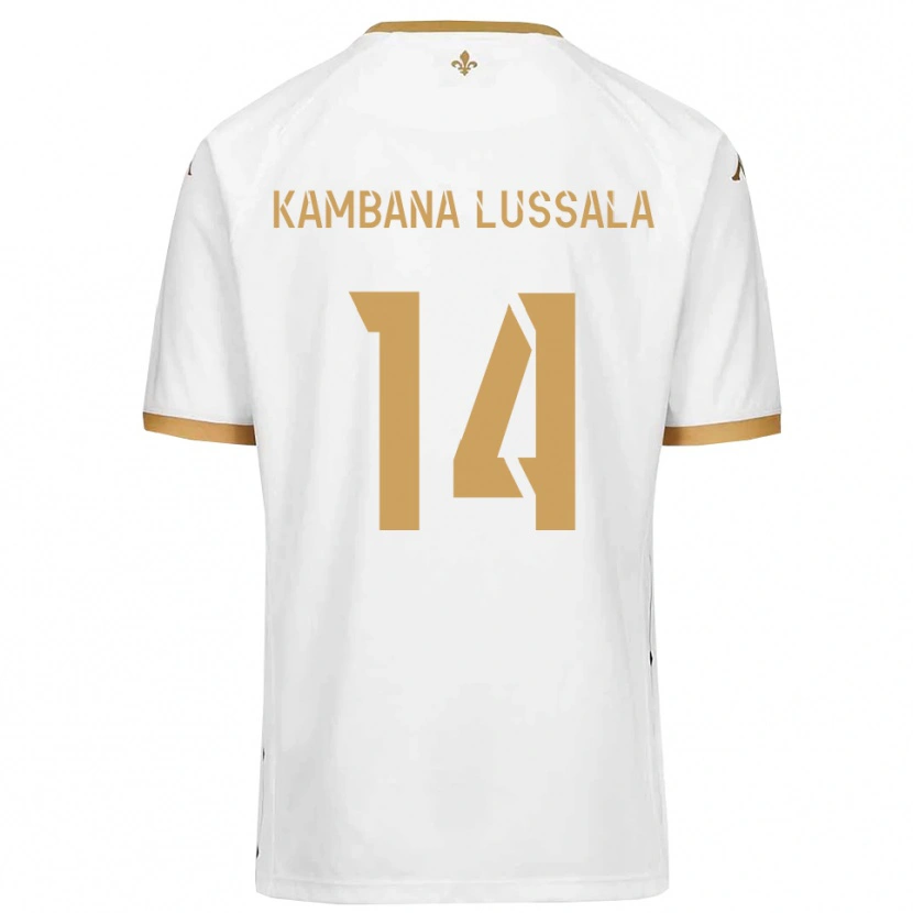 Danxen Män Francisco Kambana Lussala #14 Vitt Guld Bortatröja Matchtröjor 2025/26 Tröjor T-Tröja