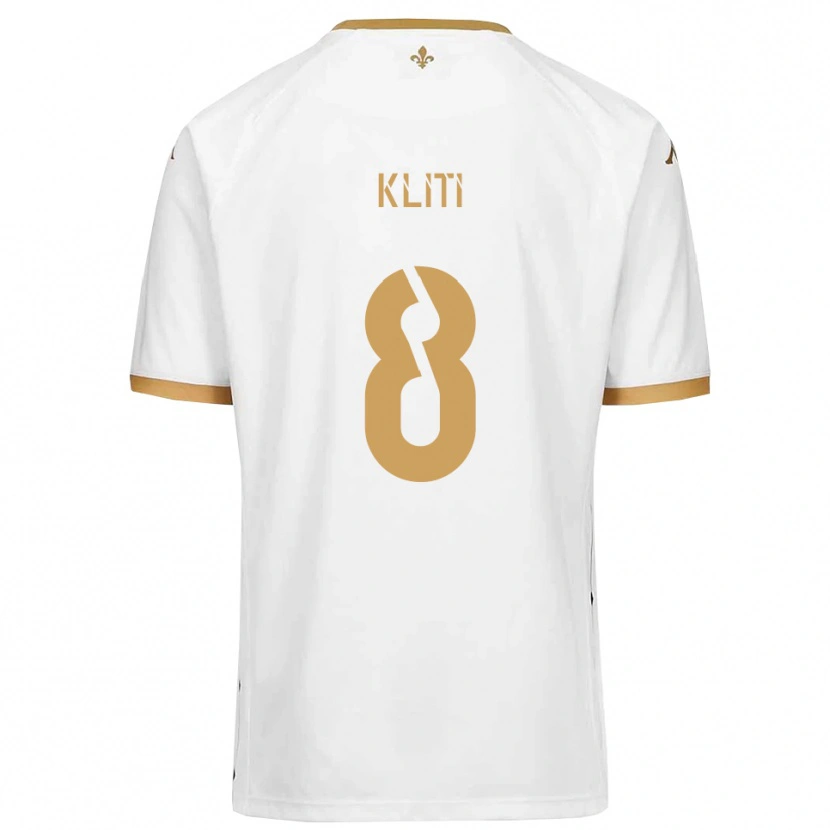 Danxen Män Ayoub Kliti #8 Vitt Guld Bortatröja Matchtröjor 2025/26 Tröjor T-Tröja