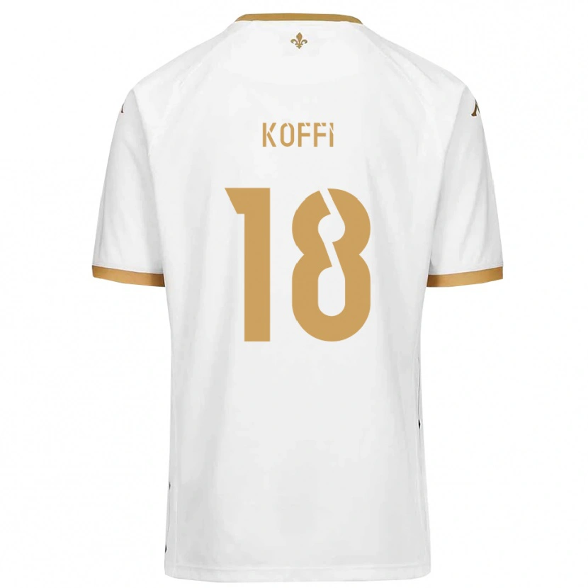 Danxen Män Patrick Koffi #18 Vitt Guld Bortatröja Matchtröjor 2025/26 Tröjor T-Tröja