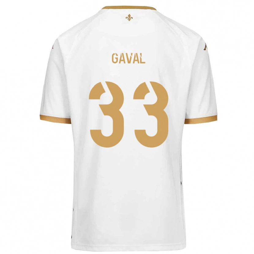 Danxen Män Aimé Gaval #33 Vitt Guld Bortatröja Matchtröjor 2025/26 Tröjor T-Tröja