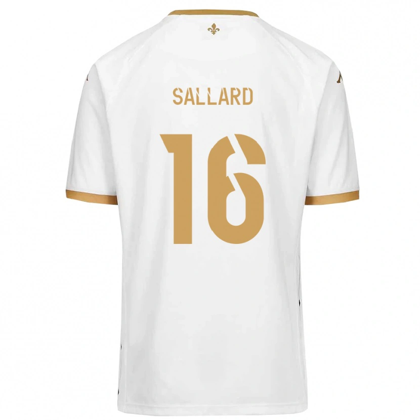 Danxen Män Romain Sallard #16 Vitt Guld Bortatröja Matchtröjor 2025/26 Tröjor T-Tröja