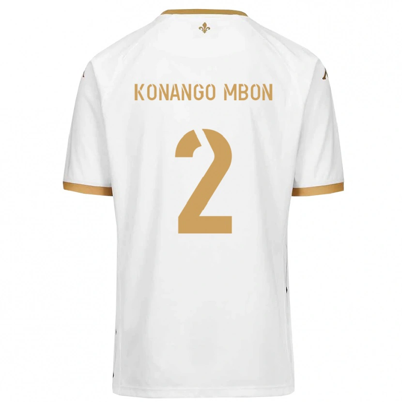 Danxen Män Jordan Konango Mbon #2 Vitt Guld Bortatröja Matchtröjor 2025/26 Tröjor T-Tröja