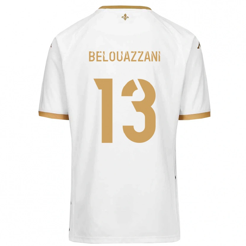 Danxen Män Islam Belouazzani #13 Vitt Guld Bortatröja Matchtröjor 2025/26 Tröjor T-Tröja