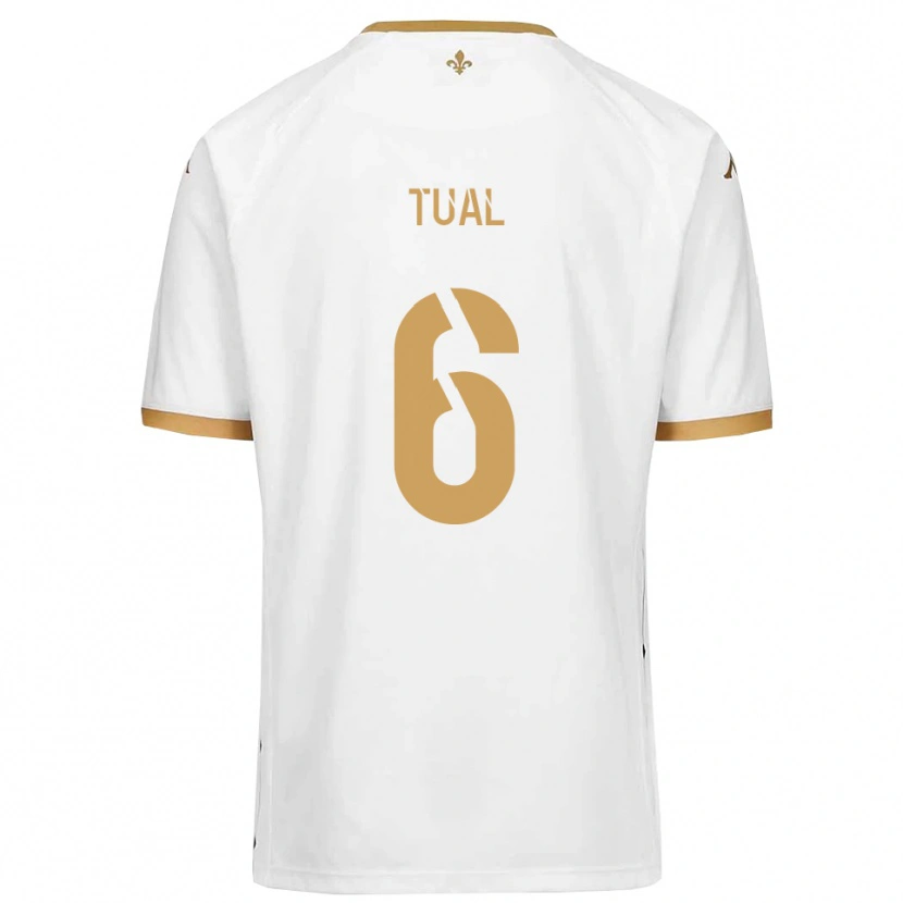Danxen Män Mathys Tual #6 Vitt Guld Bortatröja Matchtröjor 2025/26 Tröjor T-Tröja
