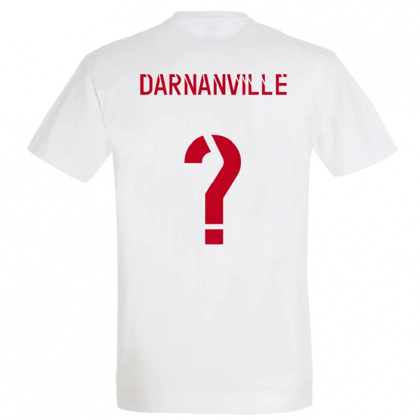 Danxen Män Clément Darnanville #0 Vitt Rött Gult Bortatröja Matchtröjor 2025/26 Tröjor T-Tröja