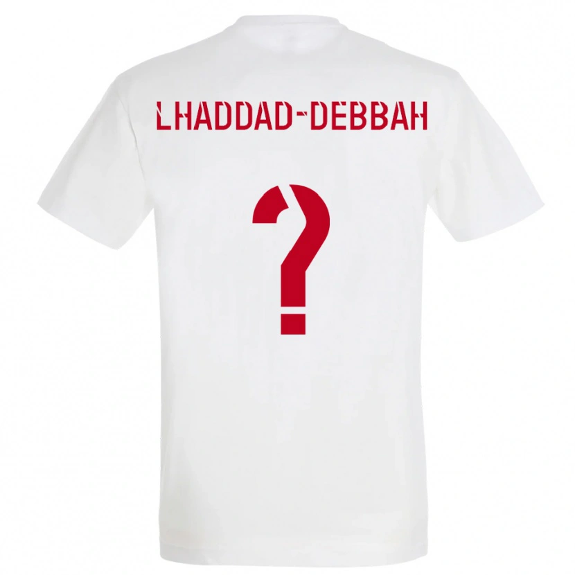 Danxen Män Yanis Lhaddad-Debbah #0 Vitt Rött Gult Bortatröja Matchtröjor 2025/26 Tröjor T-Tröja