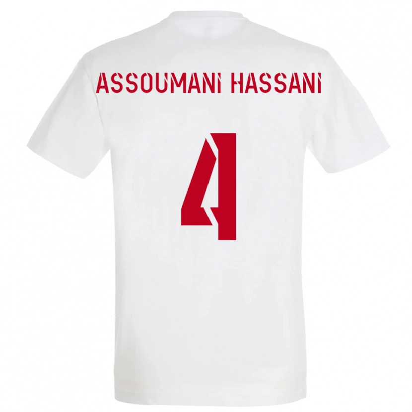 Danxen Män Nassim Assoumani Hassani #4 Vitt Rött Gult Bortatröja Matchtröjor 2025/26 Tröjor T-Tröja