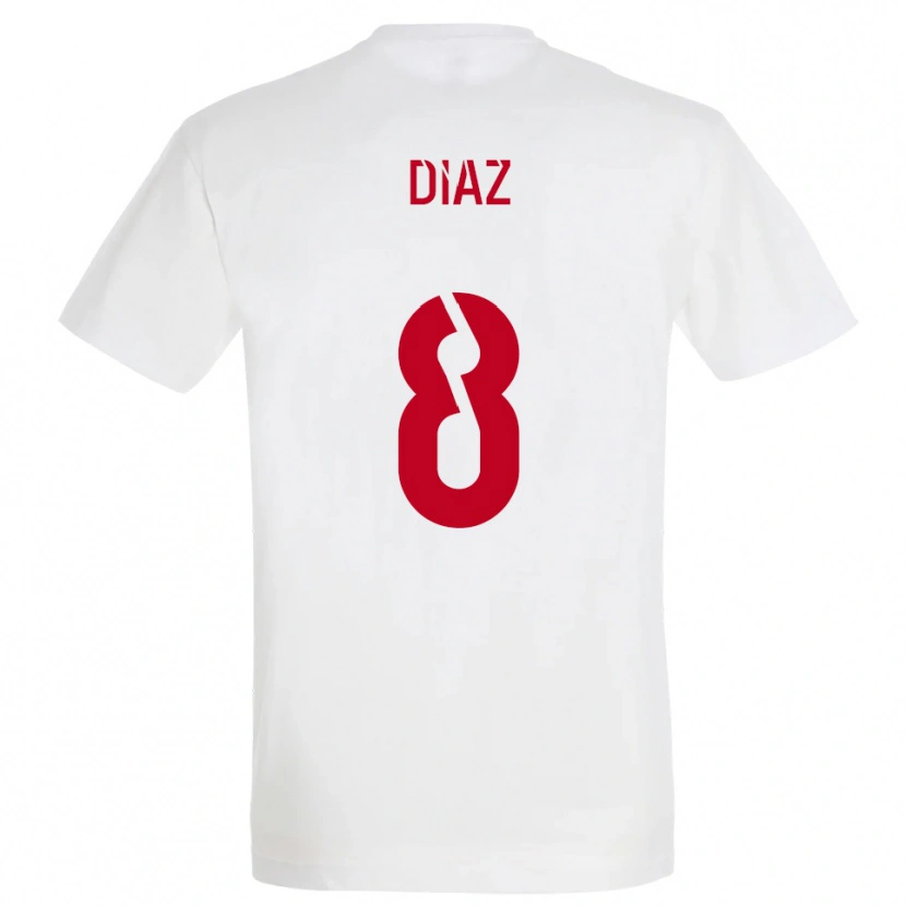 Danxen Män Ryan Diaz #8 Vitt Rött Gult Bortatröja Matchtröjor 2025/26 Tröjor T-Tröja